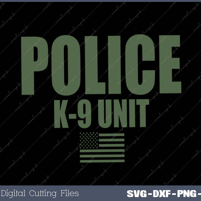 Police K-9 Unit On Duty Uniform SVG PNG Cutting Printable Files