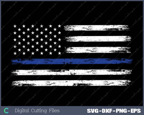 Police Officer US USA American Flag Thin Blue Line 