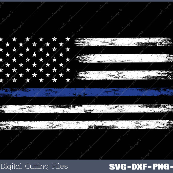 Police Officer US USA American Flag Thin Blue Line 