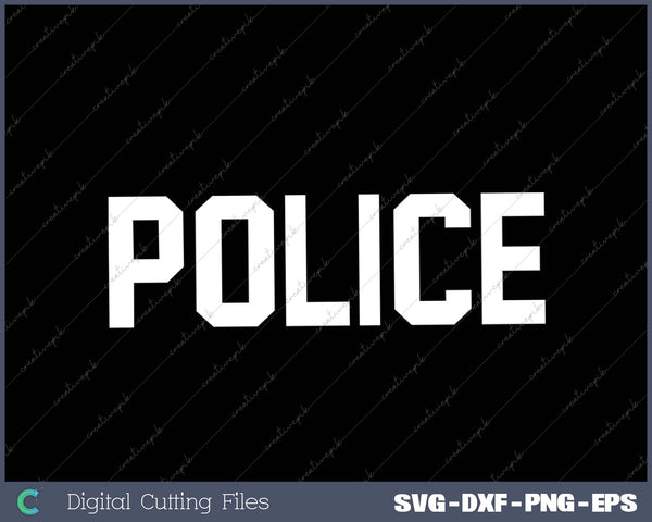 Police for Police Officer Halloween Costume SVG PNG Cutting Printable Files