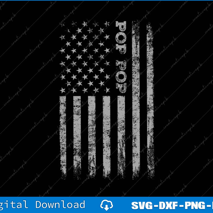 Pop Pop American Flag SVG PNG Cutting Printable File