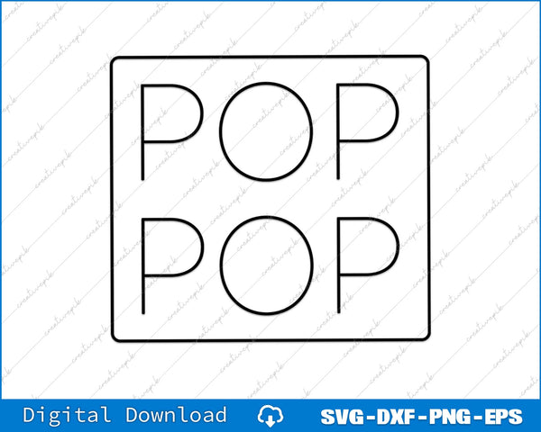 Pop Pop Father's Day Papa Grandpa SVG PNG Cutting Printable File