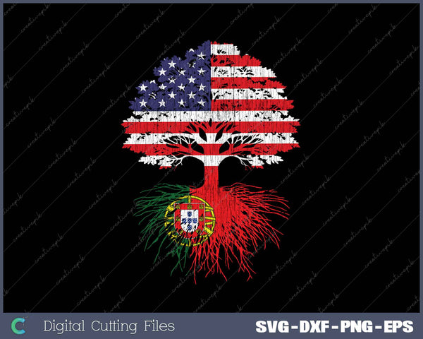 Portuguese Roots American Grown Portugal Flag