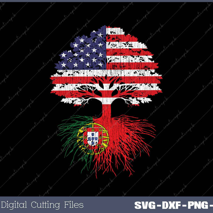 Portuguese Roots American Grown Portugal Flag