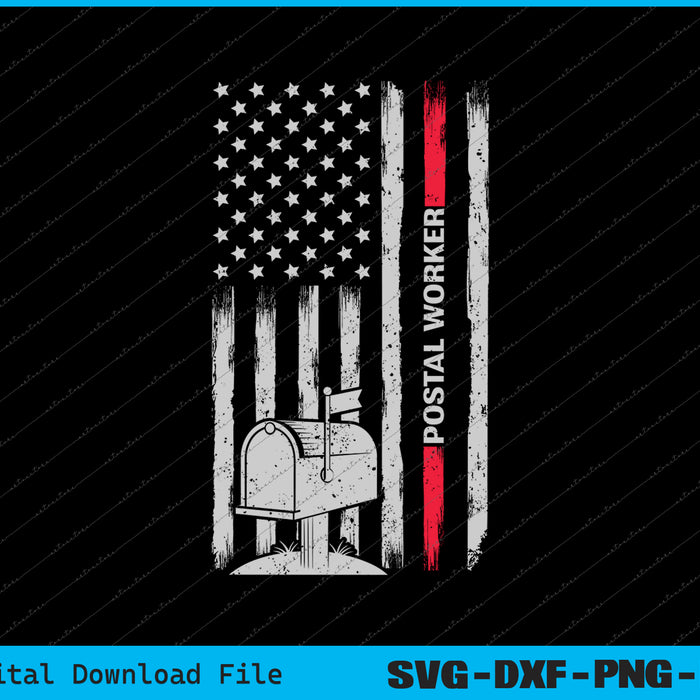 Postal Worker Vintage USA American Flag US Postal SVG PNG Printable Files
