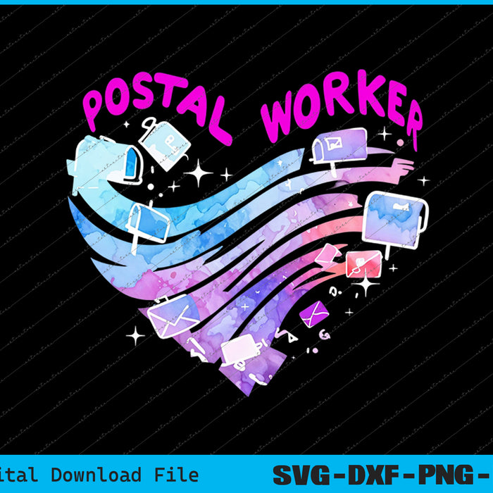 Postal Worker Heart Love Postal Worker Mail Carrier SVG PNG Printable Files