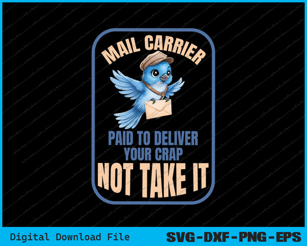 Postman Worker Postal Worker Mailman Funny Mail Carrier Bird SVG File