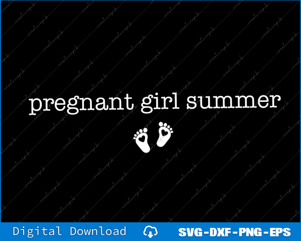 Pregnant Girl Summer SVG PNG Cutting Printable Files