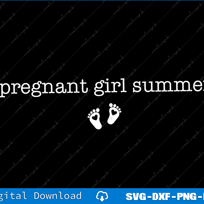 Pregnant Girl Summer SVG PNG Cutting Printable Files
