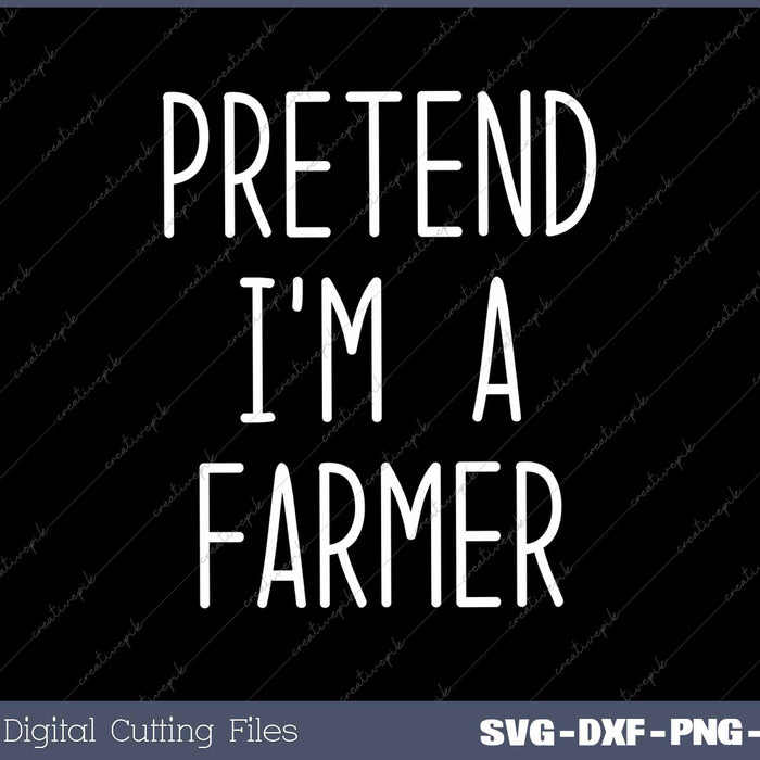 Pretend I'm A Farmer Costume Halloween Lazy Easy