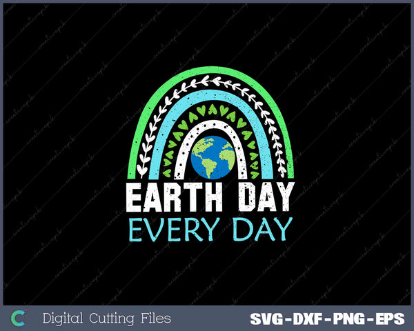 Pretty Earth Day Every Day Rainbow SVG Cricut Printable File