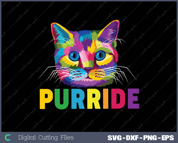 Pride Colorful LGBT Purride Rainbow Cat Lover Gift