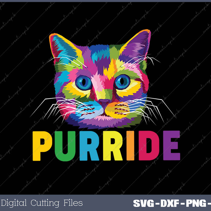 Pride Colorful LGBT Purride Rainbow Cat Lover Gift