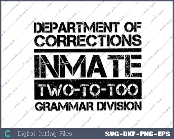 Prison Inmate Jail Prisoner Costume Pair with Grammar Police SVG PNG Cutting Printable Files