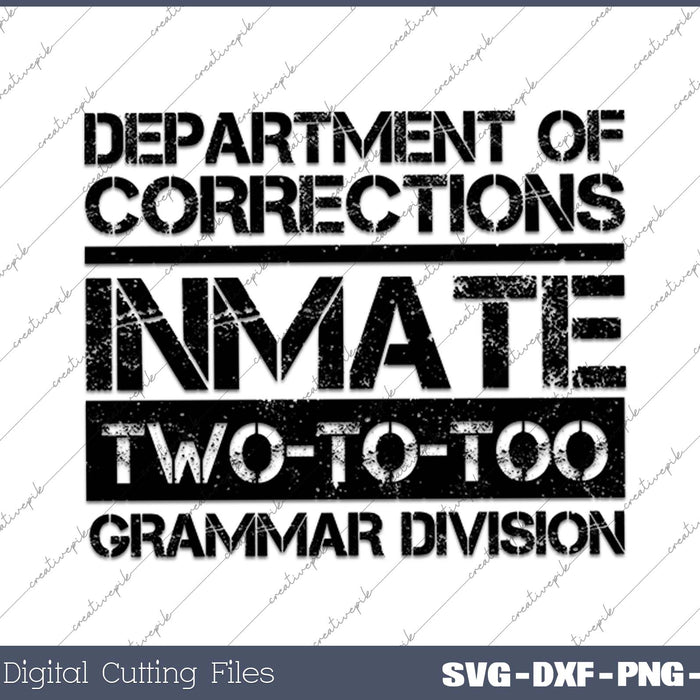 Prison Inmate Jail Prisoner Costume Pair with Grammar Police SVG PNG Cutting Printable Files