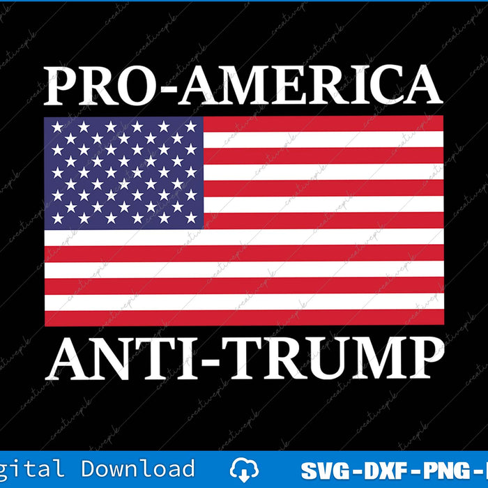 Pro America Anti Trump American Flag Resist SVG PNG Printable File