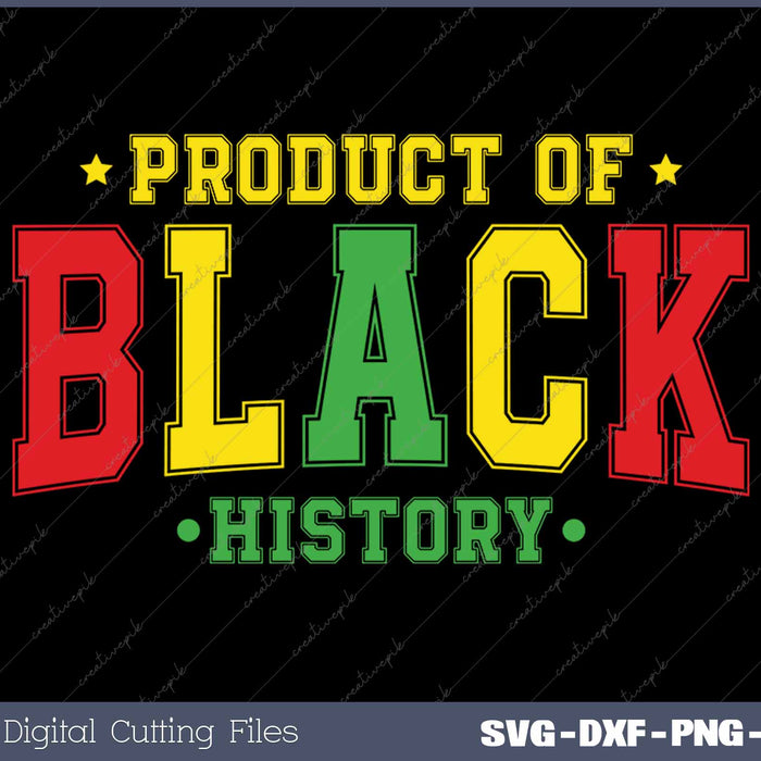 Product of Black History African American Black History Month SVG PNG Cutting Printable Files