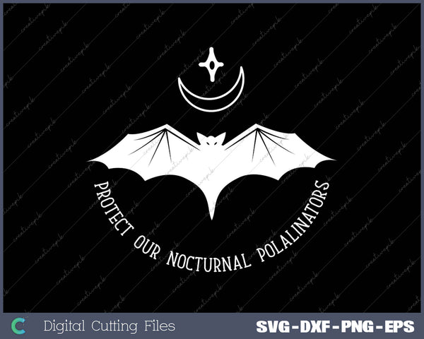 Protect Our Nocturnal Polalinators Bat with Moon Halloween 