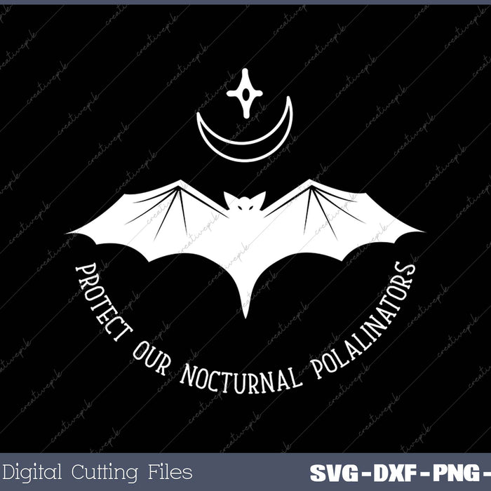 Protect Our Nocturnal Polalinators Bat with Moon Halloween 