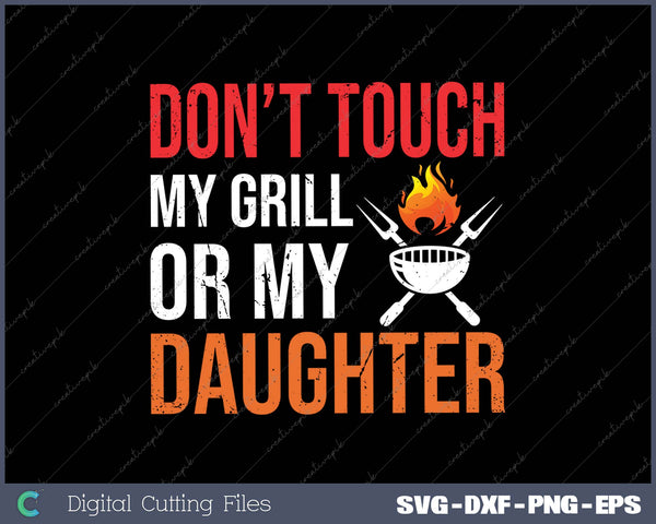 Protective Daddy Shirt Daughter Dad Barbecue Grilling Gift