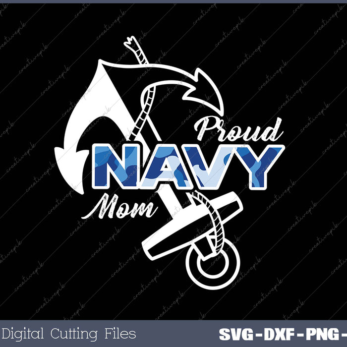 Proud Navy Mom SVG PNG Cutting Printable Files