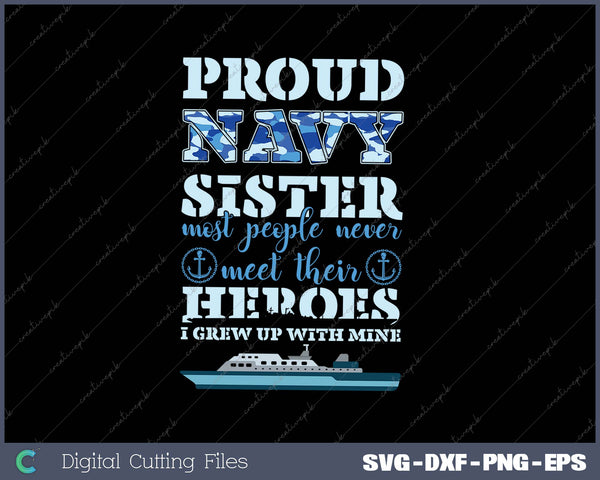 Proud Navy Sister SVG PNG Cutting Printable Files