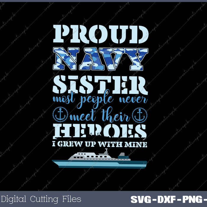 Proud Navy Sister SVG PNG Cutting Printable Files