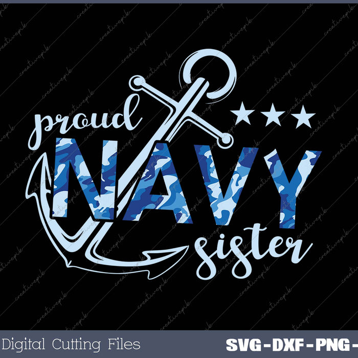 Proud Navy Sister SVG PNG Cutting Printable Files