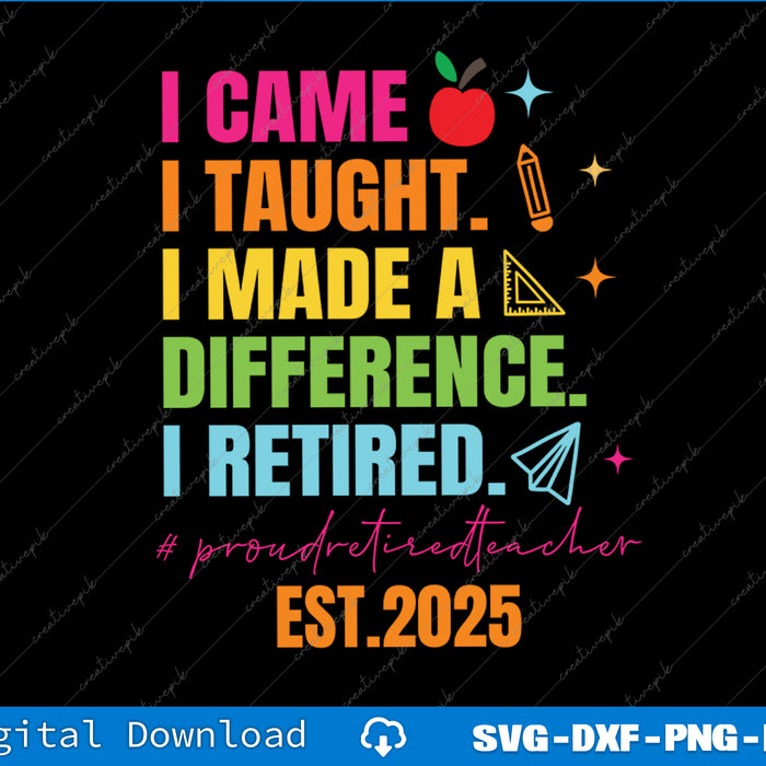 Proud Retired Teacher 2025 Teacher Retirement 2025 Men SVG PNG File