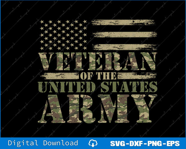 Proud Soldier United States Army USA Flag Camouflage Veteran SVG PNG Files