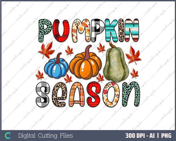 Pumpkin Season Thanks giving Day AI PNG Sublimation Files