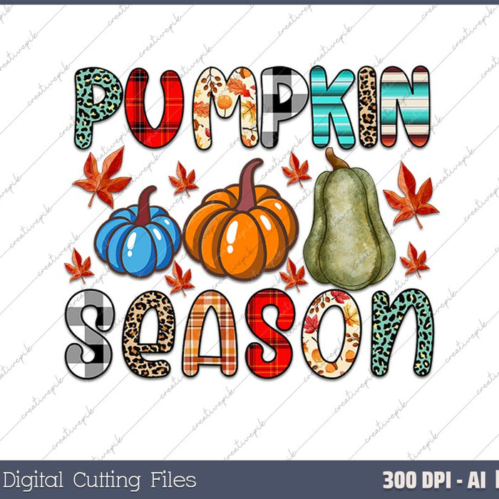 Pumpkin Season Thanks giving Day AI PNG Sublimation Files