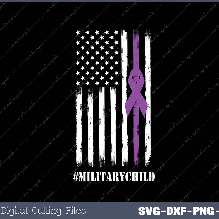 Purple Up Military Child Awareness SVG PNG Cutting Printable Files