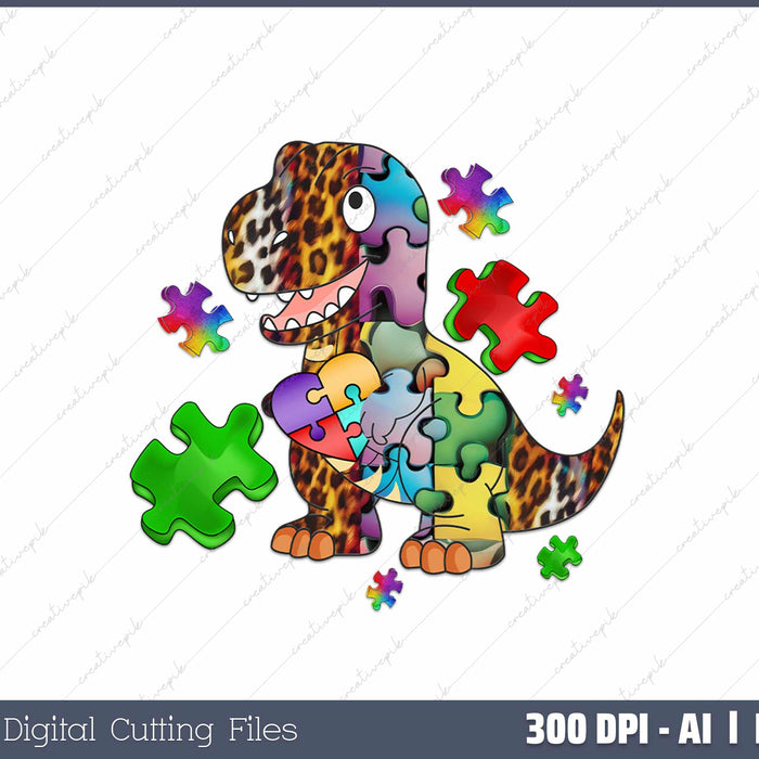 Puzzles Dinosaurs Kids Animal Puzzle Toy Kids AI PNG Sublimation File