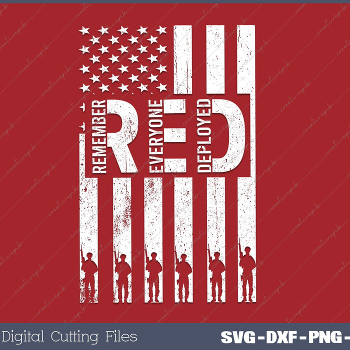 RED Friday Remember Everyone Deployed SVG PNG Cutting Printable Files