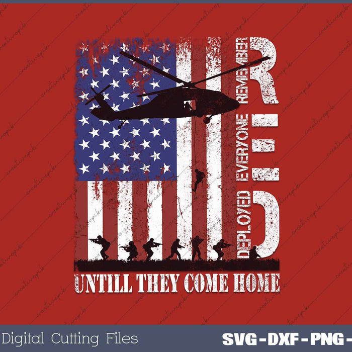 RED Friday Remember Everyone Deployed US Flag Army Vintage
