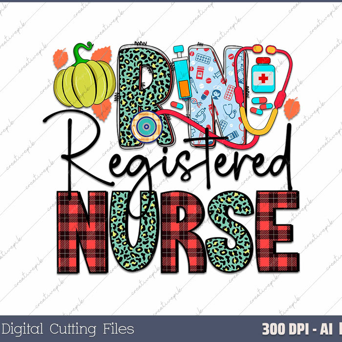 RN Nurse Registered Nurse Nurses ER Nurse ICU Women Cute AI PNG Sublimation File