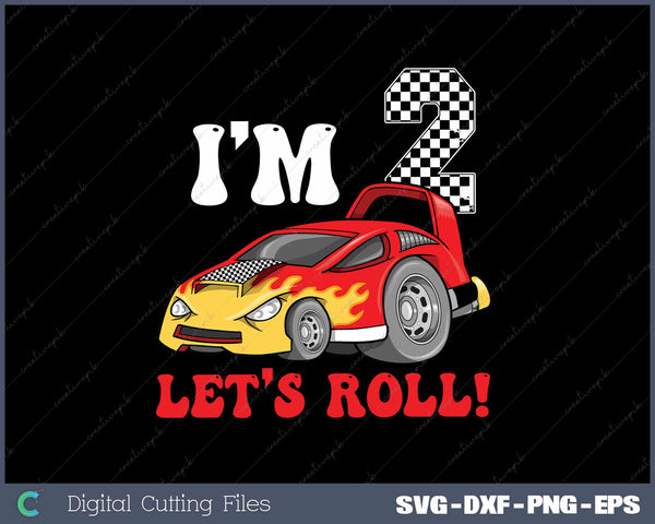 Race Car 2nd Birthday Boy Two Toddler Racing SVG Cut files