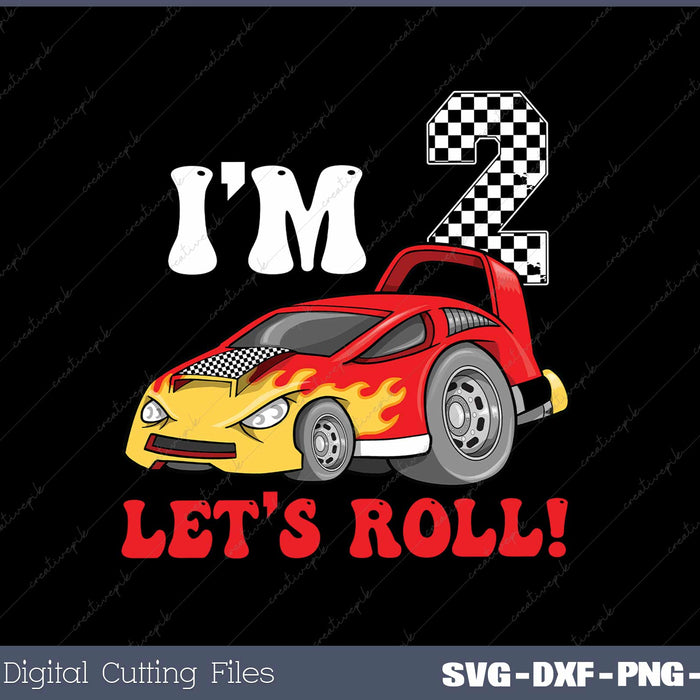 Race Car 2nd Birthday Boy Two Toddler Racing SVG Cut files