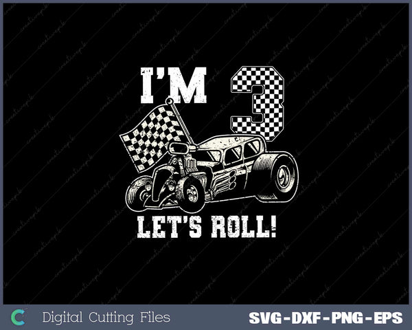 Race Car 3rd Birthday Boy 3 Three Toddler Racing Car SVG Cut files