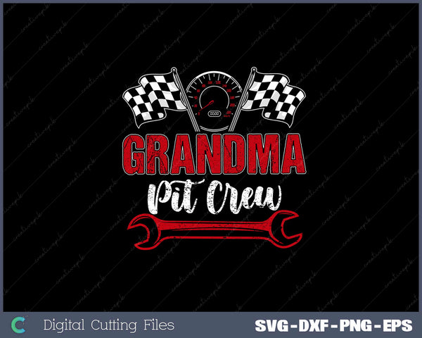 Race Car Birthday Party Racing Family Grandma Pit Crew