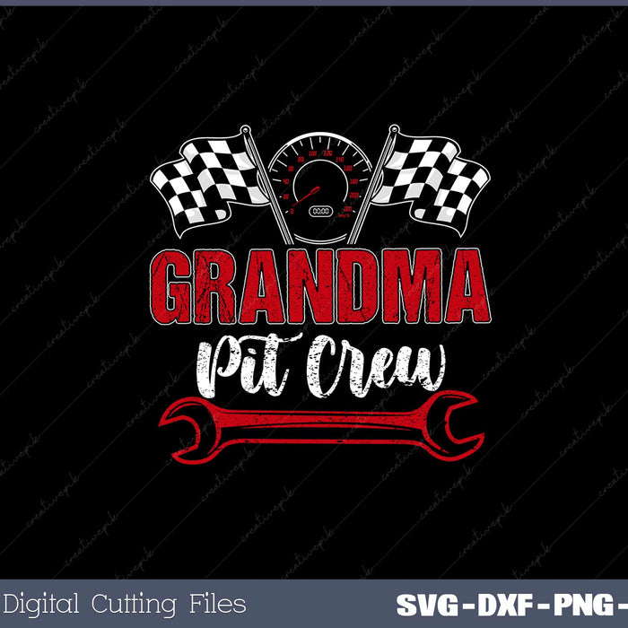 Race Car Birthday Party Racing Family Grandma Pit Crew