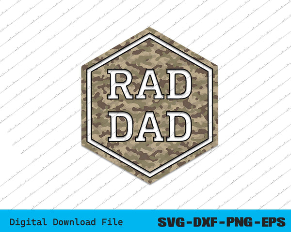 Rad Dad Camo Dad Father's Day SVG PNG Cutting Printable Files