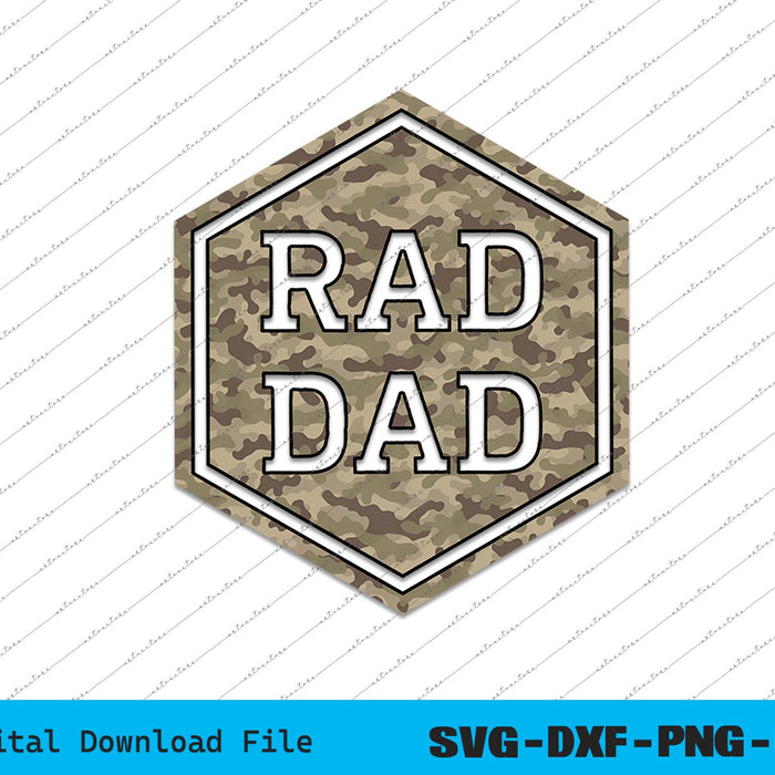 Rad Dad Camo Dad Father's Day SVG PNG Cutting Printable Files