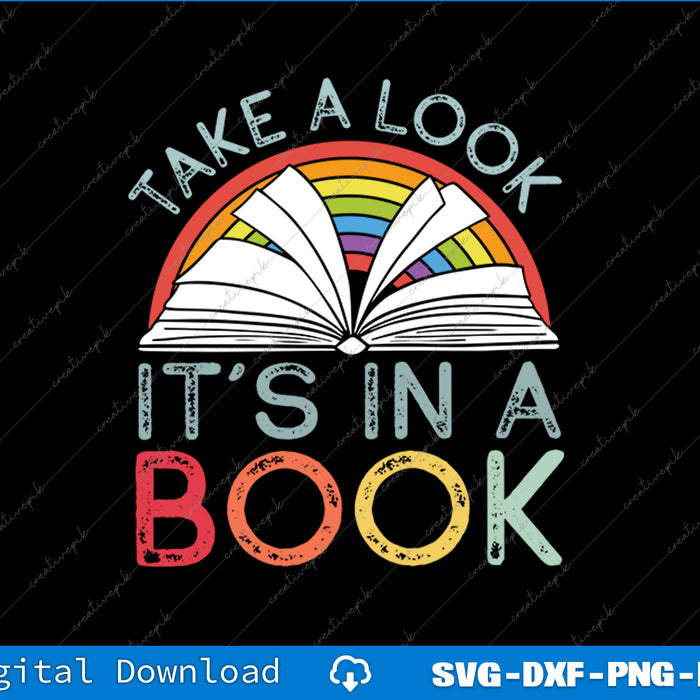 Rainbow Book Lovers Teachers & Readers Character SVG PNG Printable File