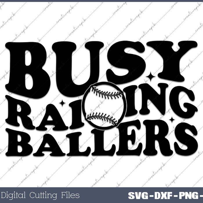 Raising Ballers Retro Softball Baseball SVG PNG Cutting Printable Files