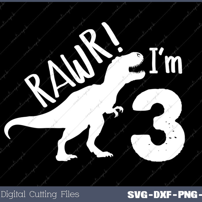 Rawr I'm 3 Binosaur 3rd Birthday