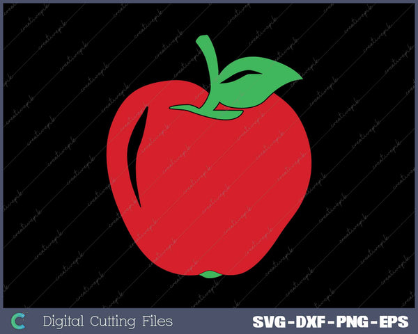 Red Apple Fruit SVG PNG Cutting Printable Files