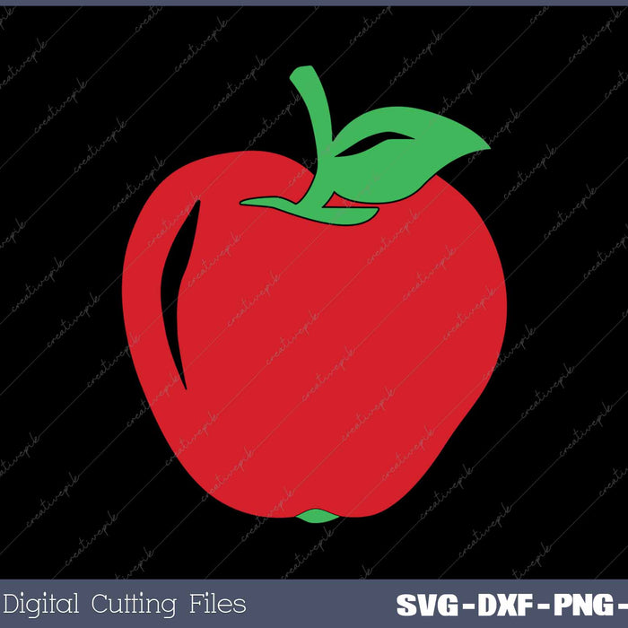 Red Apple Fruit SVG PNG Cutting Printable Files