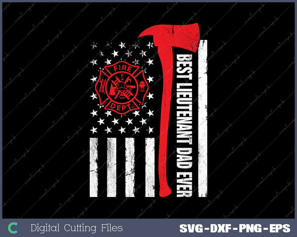 Red Line American Flag Dad Fireman Lieutenant Firefighter